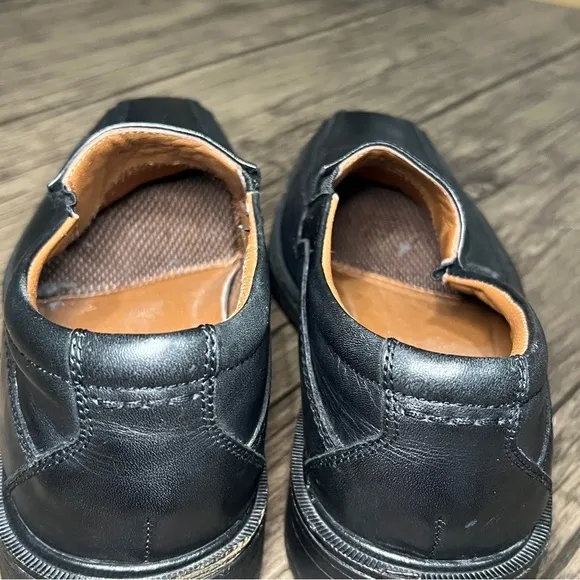 JOHNSON &amp; MURPHY 8M Black Leather SlipOn XC4 Stanton Sheepskin Lined Waterproof