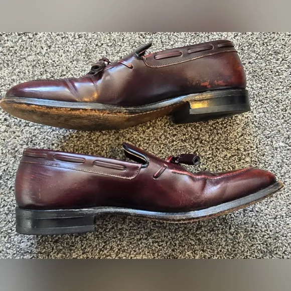 JOHNSON &amp; MURPHY ARISTOCRATS ALL LEATHER DARK BURGUNDY SLIP ON Mens Size 8