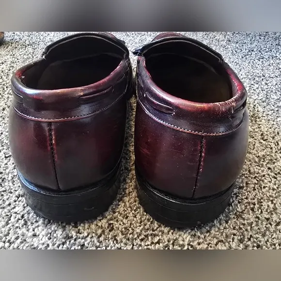 JOHNSON &amp; MURPHY ARISTOCRATS ALL LEATHER DARK BURGUNDY SLIP ON Mens Size 8