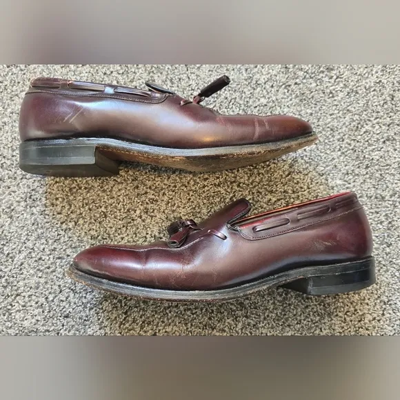 JOHNSON &amp; MURPHY ARISTOCRATS ALL LEATHER DARK BURGUNDY SLIP ON Mens Size 8