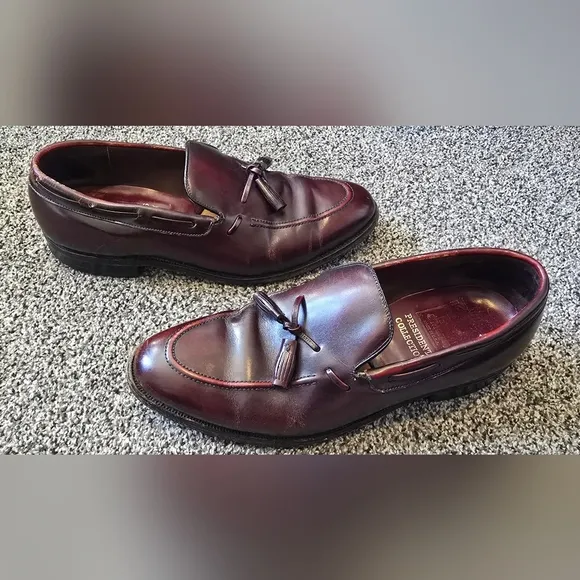 JOHNSON &amp; MURPHY ARISTOCRATS ALL LEATHER DARK BURGUNDY SLIP ON Mens Size 8