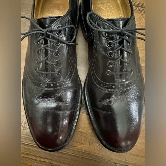 Johnston &amp; Murphy Aristocraft Shoes Ox‎ blood Red/black Leather Size 8.5