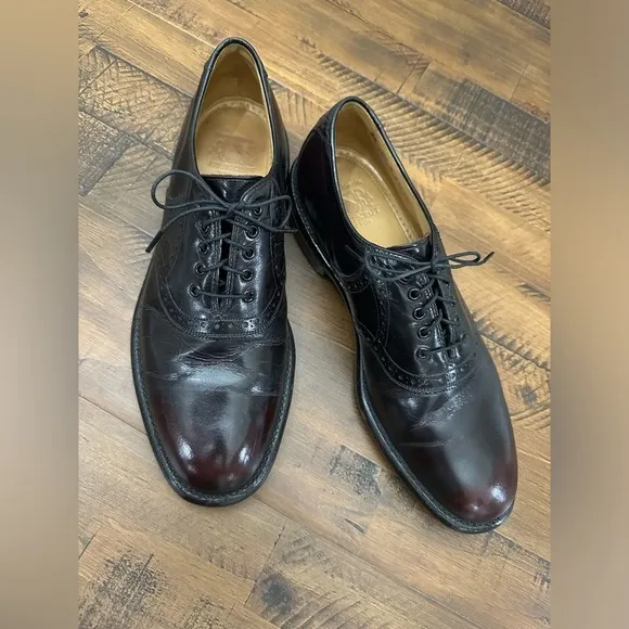 Johnston &amp; Murphy Aristocraft Shoes Ox‎ blood Red/black Leather Size 8.5