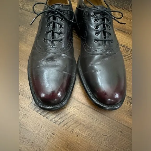 Johnston &amp; Murphy Aristocraft Shoes Ox‎ blood Red/black Leather Size 8.5