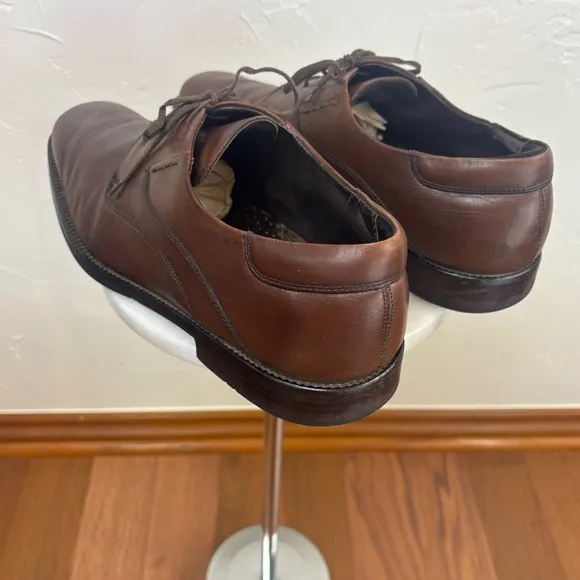 JOHNSTON &amp; MURPHY Brown Leather Dress Shoe Oxford Lace Office Formal Men's Sz 13
