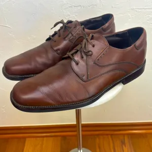 JOHNSTON &amp; MURPHY Brown Leather Dress Shoe Oxford Lace Office Formal Men's Sz 13