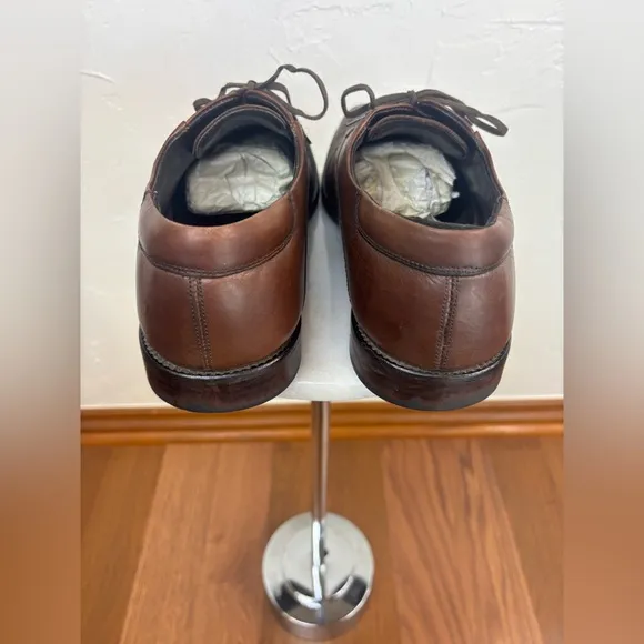 JOHNSTON &amp; MURPHY Brown Leather Dress Shoe Oxford Lace Office Formal Men's Sz 13