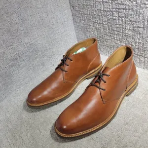 Johnston &amp; Murphy Calder Mens Size 14M Mahogany Leather Crepe Sole Boots 20-7280