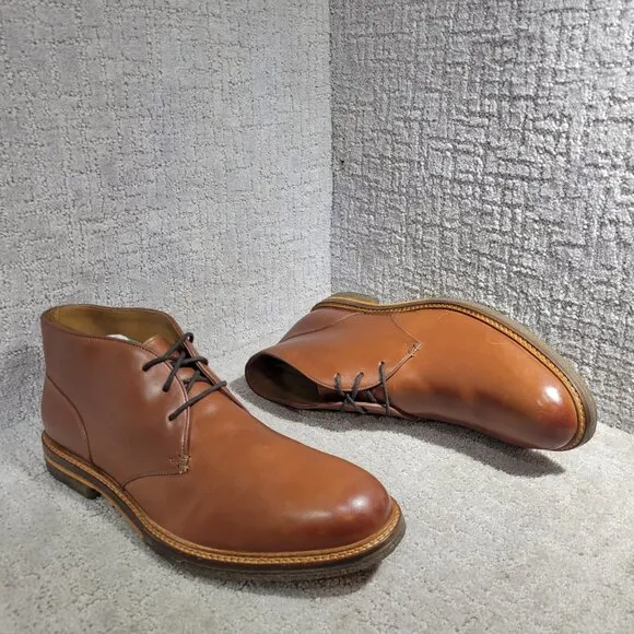 Johnston &amp; Murphy Calder Mens Size 14M Mahogany Leather Crepe Sole Boots 20-7280