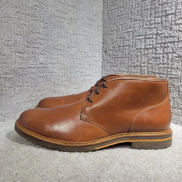 Johnston &amp; Murphy Calder Mens Size 14M Mahogany Leather Crepe Sole Boots 20-7280
