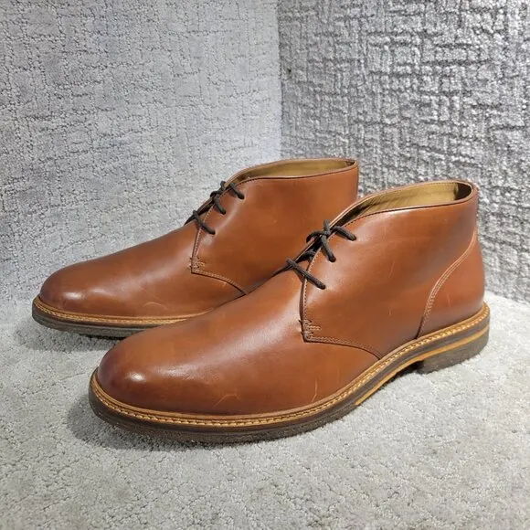 Johnston &amp; Murphy Calder Mens Size 14M Mahogany Leather Crepe Sole Boots 20-7280