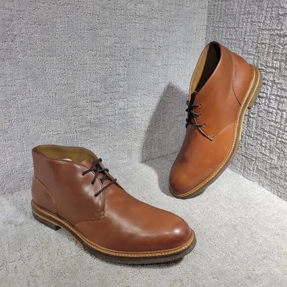 Johnston &amp; Murphy Calder Mens Size 14M Mahogany Leather Crepe Sole Boots 20-7280