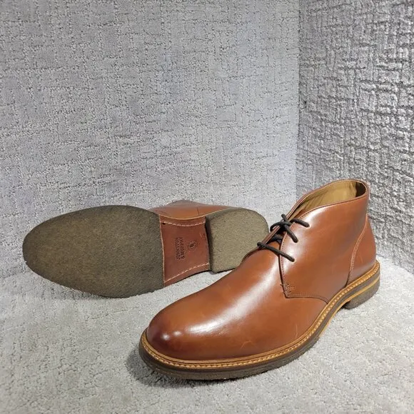 Johnston &amp; Murphy Calder Mens Size 14M Mahogany Leather Crepe Sole Boots 20-7280