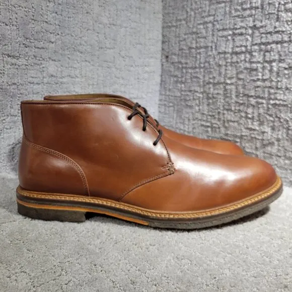 Johnston &amp; Murphy Calder Mens Size 14M Mahogany Leather Crepe Sole Boots 20-7280