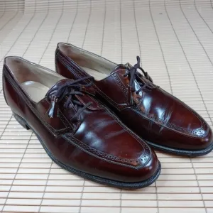 Johnston &amp; Murphy Crown Aristocraft Rare Brogue Apron Toe Derby tassel lace brow
