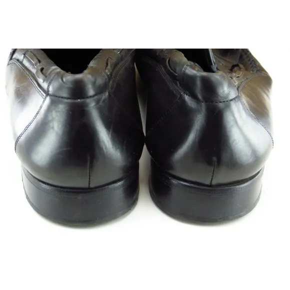 Johnston &amp; Murphy Domani Shoes Size 9.5 M Black Loafer Leather Men 7751‎
