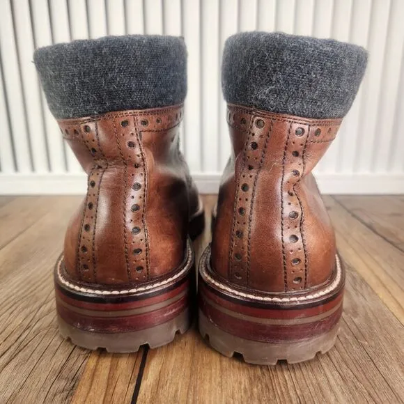 Johnston &amp; Murphy J&amp;M 1850 Karnes Cap Toe Mens 9.5 M Brown Leather Boots 20-8856