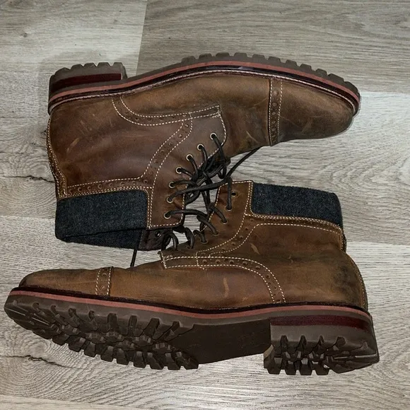 JOHNSTON &amp; MURPHY KARNES CAP TOE BOOT Men's Brown Leather Boots 11