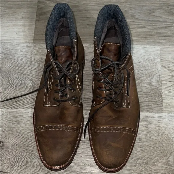 JOHNSTON &amp; MURPHY KARNES CAP TOE BOOT Men's Brown Leather Boots 11