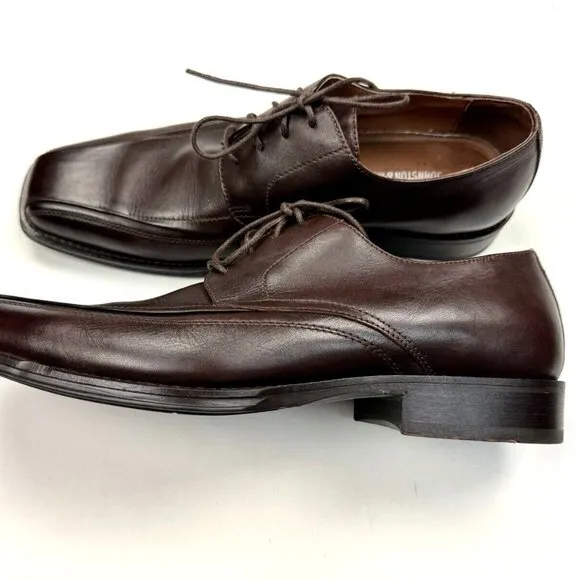 Johnston &amp; Murphy Leather Square Toe‎ Derby Oxford Mens 11 M EUC Lace-up Shoes