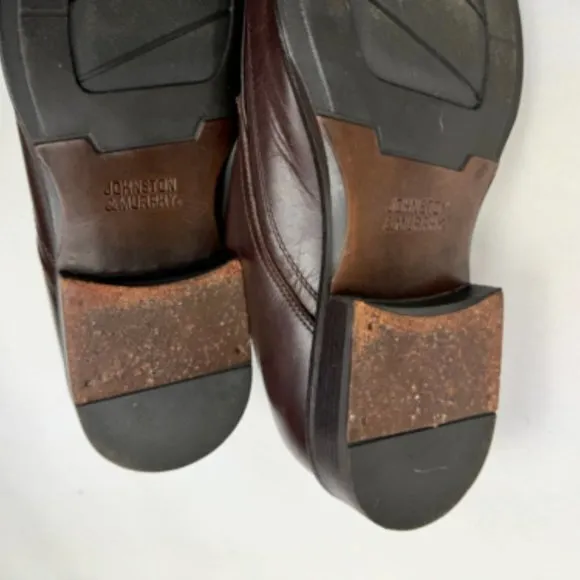 Johnston &amp; Murphy Leather Square Toe‎ Derby Oxford Mens 11 M EUC Lace-up Shoes