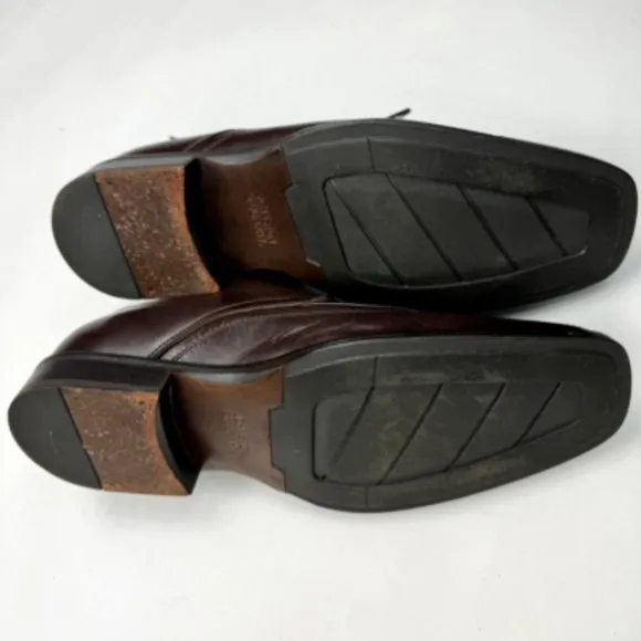 Johnston &amp; Murphy Leather Square Toe‎ Derby Oxford Mens 11 M EUC Lace-up Shoes