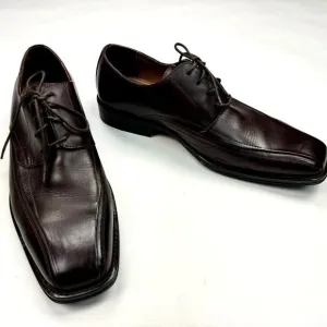 Johnston &amp; Murphy Leather Square Toe‎ Derby Oxford Mens 11 M EUC Lace-up Shoes