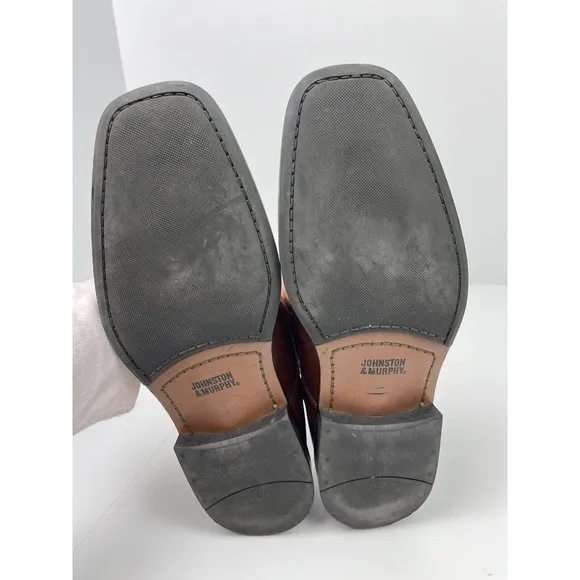 Johnston &amp; Murphy Mens Derby Square Toe Oxford Dress Shoes Size 13 Brown Leather