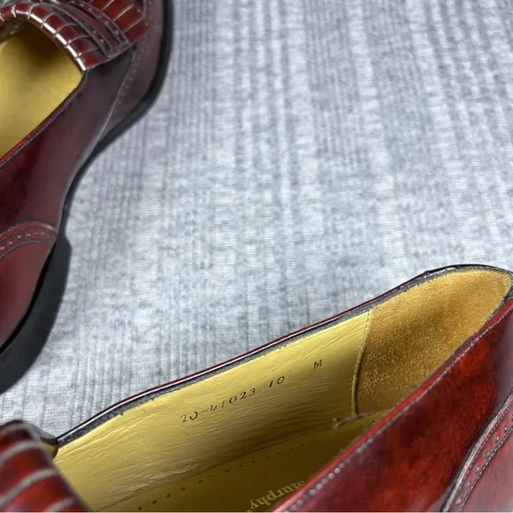 Johnston &amp; Murphy Mens Wingtip Kiltie Tassel Loafer Dress Shoe Size 10M Burgundy