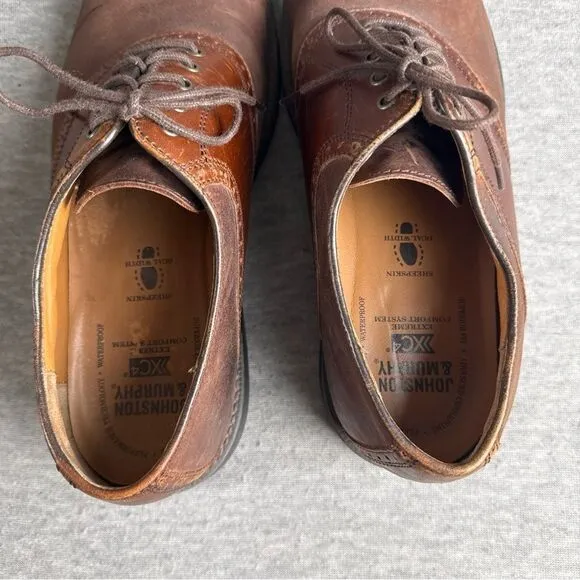 Johnston &amp; Murphy Mens Sz 10M Hollis XC4 Waterproof Oxford Brown Shoes 20-7063