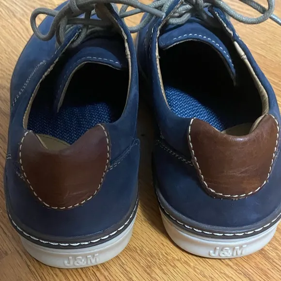 Johnston &amp; Murphy Navy Oiled Full Grain McGuffey Plain Toe Derby Sneaker