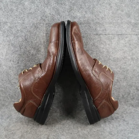 Johnston &amp; Murphy Shoes Mens 9.5 Derby Oxford Leather Sheepskin Split Toe Brown
