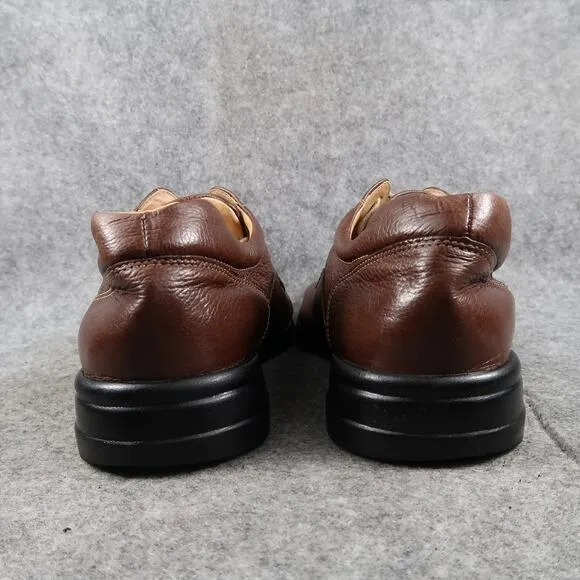 Johnston &amp; Murphy Shoes Mens 9.5 Derby Oxford Leather Sheepskin Split Toe Brown