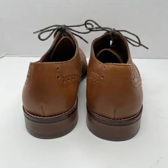 Johnston &amp; Murphy Tan Leather Conard 2.0 Perforated Cap Toe Oxford Shoes 8.5M