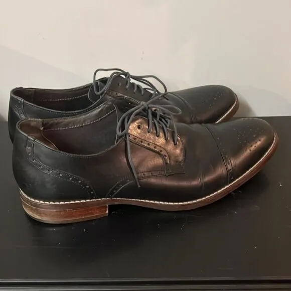Johnston &amp; Murphy Conard Black Cap Toe Oxford 13M B64