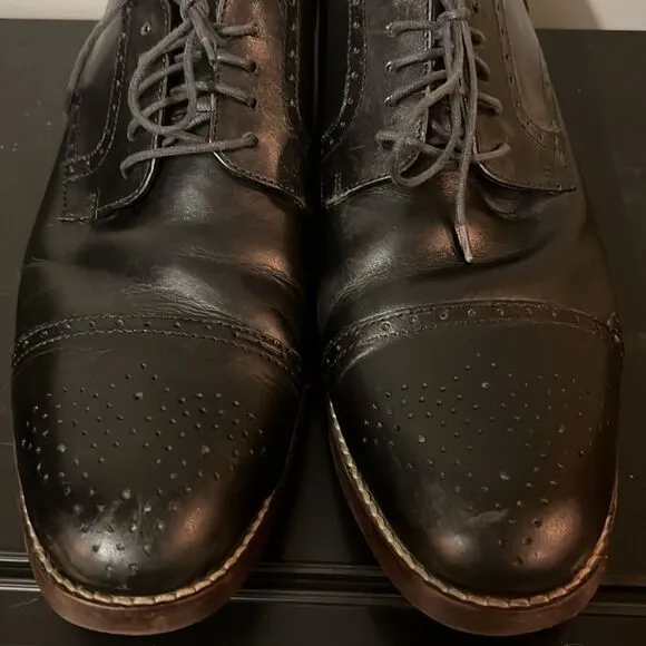 Johnston &amp; Murphy Conard Black Cap Toe Oxford 13M B64