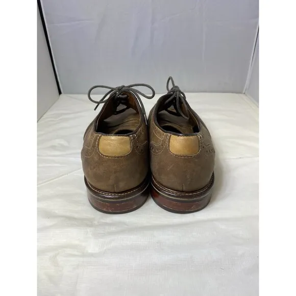 Johnston and Murphy wing tip brown leather sheepskin derby shoes men’s size 9 M