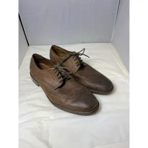 Johnston and Murphy wing tip brown leather sheepskin derby shoes men’s size 9 M