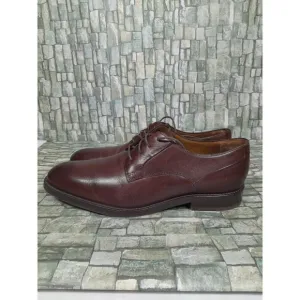 JOHNSTON MURPHY EDGERTON PLAIN TOE MENsz  10 M MAHOGANY LEATHER Oxford Derby