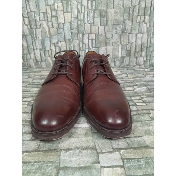 JOHNSTON MURPHY EDGERTON PLAIN TOE MENsz  10 M MAHOGANY LEATHER Oxford Derby