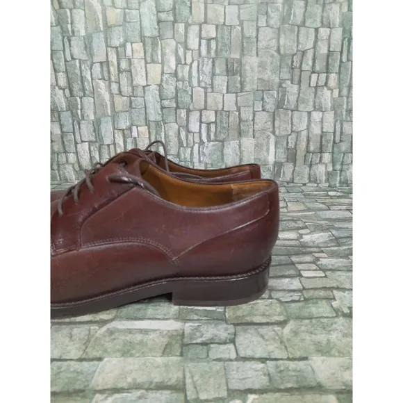 JOHNSTON MURPHY EDGERTON PLAIN TOE MENsz  10 M MAHOGANY LEATHER Oxford Derby