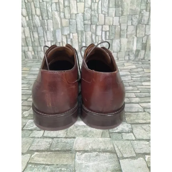 JOHNSTON MURPHY EDGERTON PLAIN TOE MENsz  10 M MAHOGANY LEATHER Oxford Derby