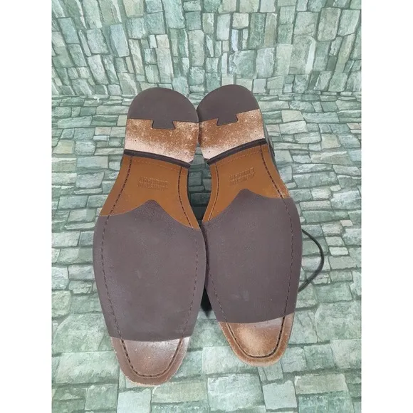 JOHNSTON MURPHY EDGERTON PLAIN TOE MENsz  10 M MAHOGANY LEATHER Oxford Derby