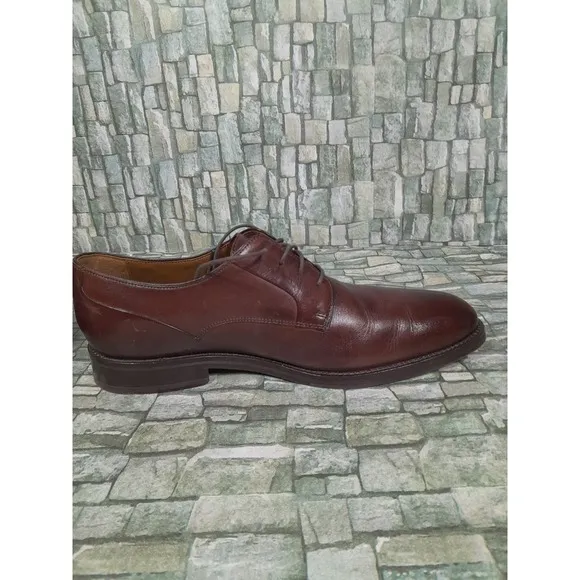 JOHNSTON MURPHY EDGERTON PLAIN TOE MENsz  10 M MAHOGANY LEATHER Oxford Derby