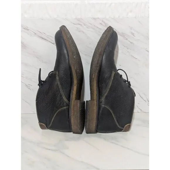 Johnston &amp; Murphy Men's Black Leather Rubber Sole High Top Shoe Size 9M