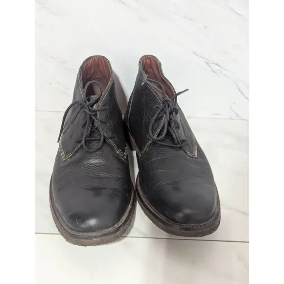 Johnston &amp; Murphy Men's Black Leather Rubber Sole High Top Shoe Size 9M