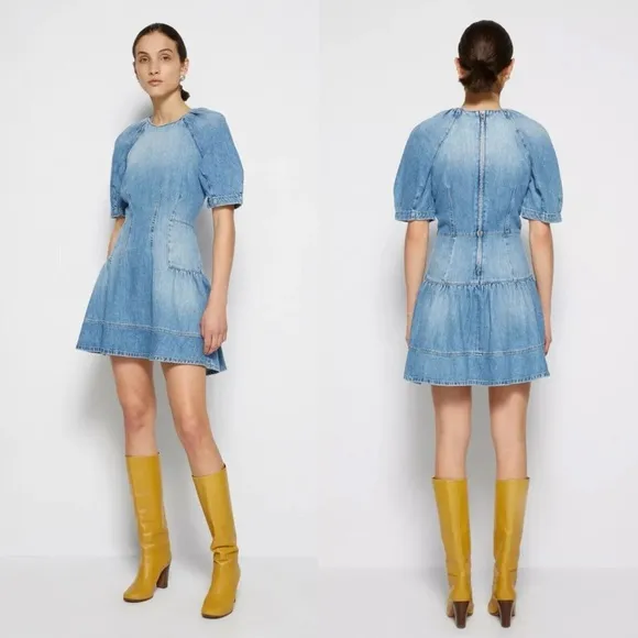 Jonathan Simkhai Holland Mini Dress NWT size Small Blue Denim Dress