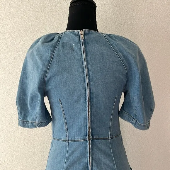 Jonathan Simkhai Holland Mini Dress NWT size Small Blue Denim Dress