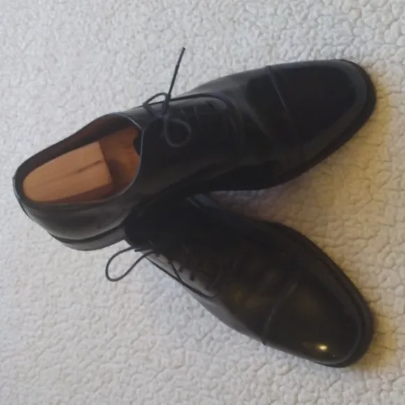 Jones Bootmaker Black Cap Toe Oxford Shoes (Made in England)  10 UK = 11 US