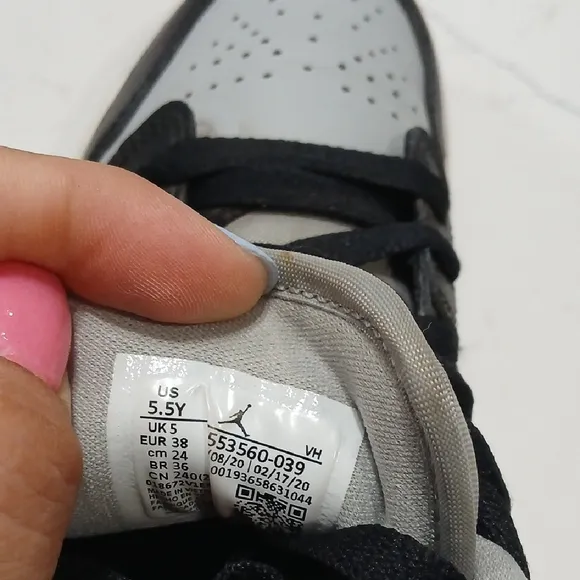 Jordan Black and Gray Athletic Shoes